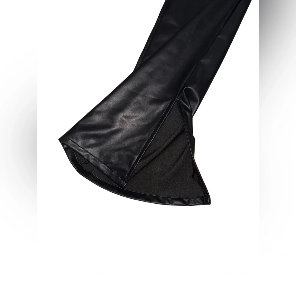 SMYM Nashville Faux Leather Pull On Flare Pants - Picture 6 of 7